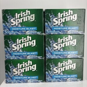 Irish Spring Moisture Blast Bar Deodorant Soap 6 Bars Old Version No Flax Seed